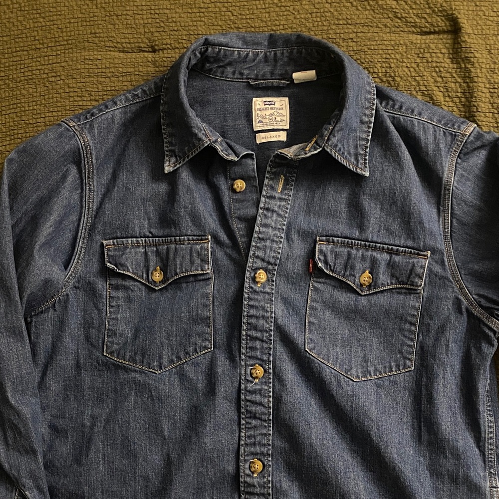 Levi's Blue Denim Button-Up Shirt